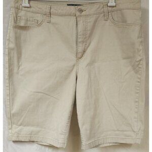 Riders by Lee Women's 18M Beige Khaki Mid-Rise Stretch Bermuda Shorts 38x11